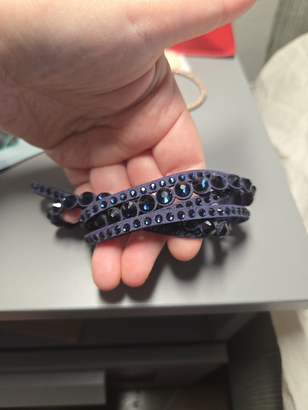 Navy Blue Crystal Wrap Strap - Women's Accessory